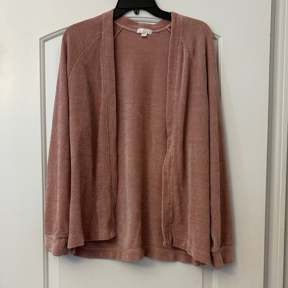 Soft Open-Front Women’s Sweater Cardigan - Dusty Rose